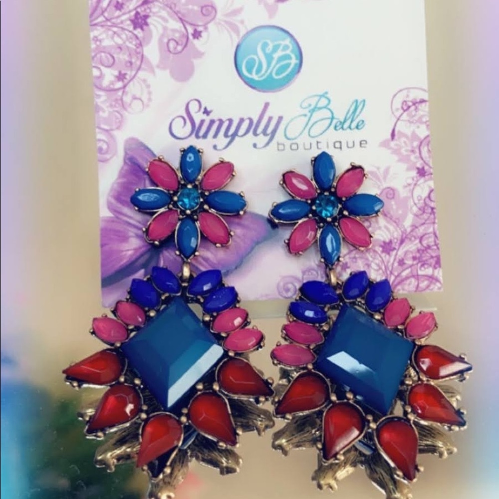 Blue and purple earrings